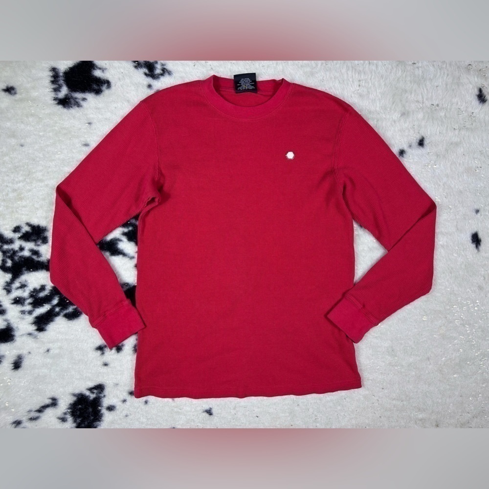 South Pole Men’s Y2K Red Long Sleeve Crewneck Thermal Shirt Size Medium